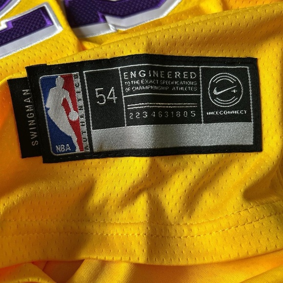 NWT- LeBron James Los Angeles Lakers Gold Jersey #23- Men's 54 (XL) - Picture 7 of 7